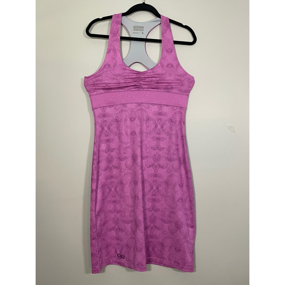 Outdoor Research Active Dress Womens 8 Pink Excellent Racerback Geometric Swirl